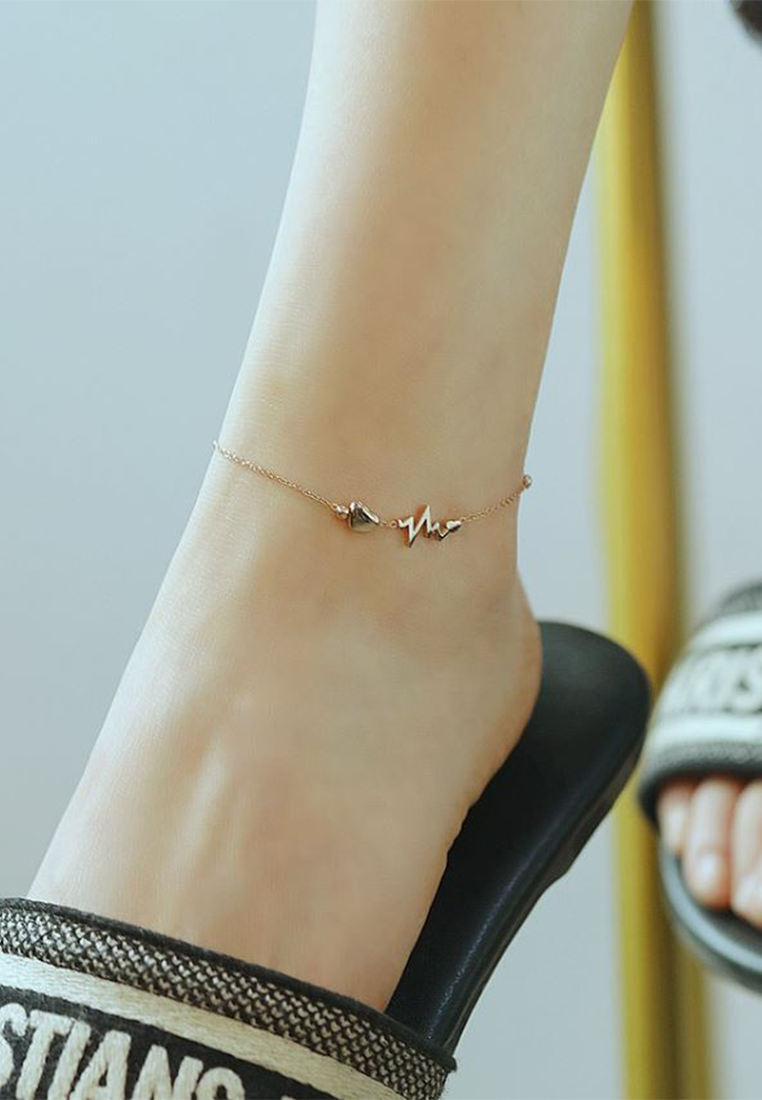 Verity Heartline of Faith Anklet in Rose Gold