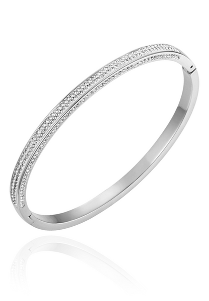 Marilyn Encircling Band of Zirconia Closed Hinged Bangle